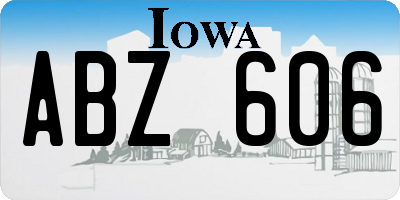 IA license plate ABZ606