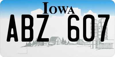 IA license plate ABZ607