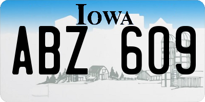 IA license plate ABZ609
