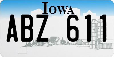 IA license plate ABZ611