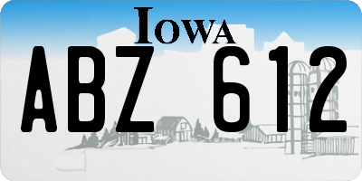 IA license plate ABZ612