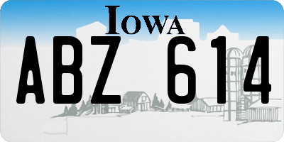 IA license plate ABZ614