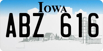 IA license plate ABZ616