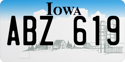 IA license plate ABZ619