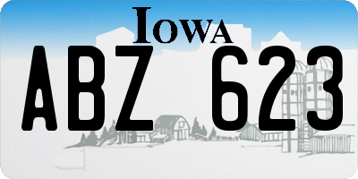 IA license plate ABZ623