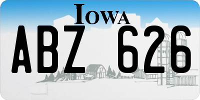 IA license plate ABZ626