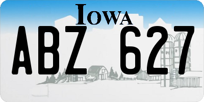 IA license plate ABZ627