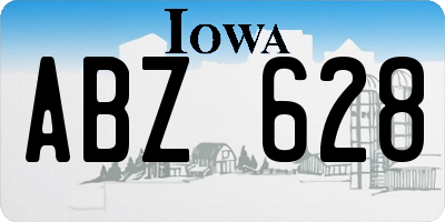 IA license plate ABZ628