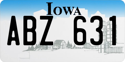 IA license plate ABZ631