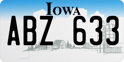 IA license plate ABZ633