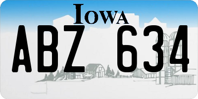 IA license plate ABZ634
