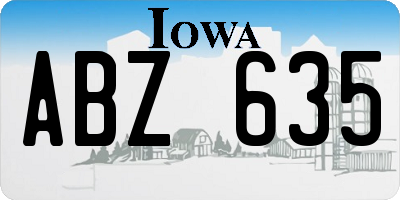 IA license plate ABZ635