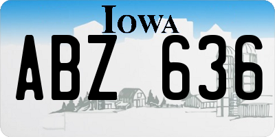 IA license plate ABZ636