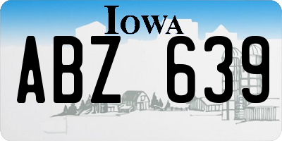 IA license plate ABZ639