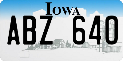 IA license plate ABZ640