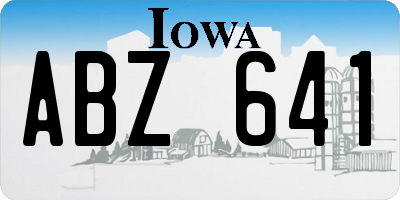 IA license plate ABZ641
