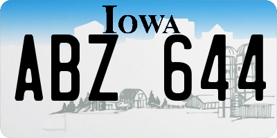 IA license plate ABZ644