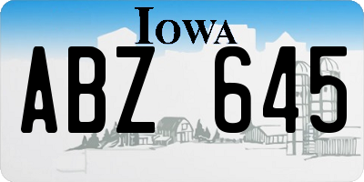 IA license plate ABZ645