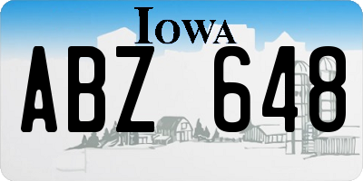 IA license plate ABZ648
