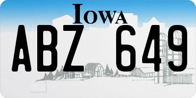 IA license plate ABZ649