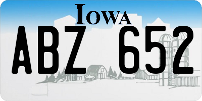 IA license plate ABZ652