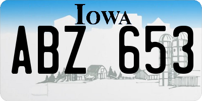 IA license plate ABZ653