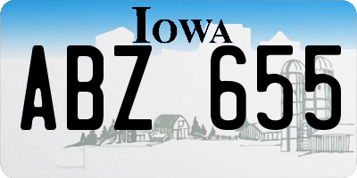 IA license plate ABZ655