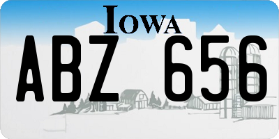 IA license plate ABZ656