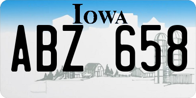 IA license plate ABZ658