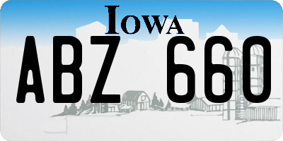 IA license plate ABZ660