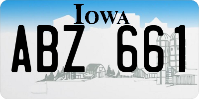 IA license plate ABZ661