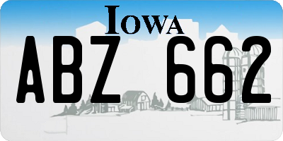 IA license plate ABZ662