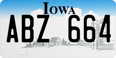 IA license plate ABZ664