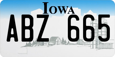 IA license plate ABZ665