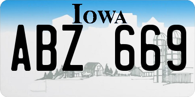 IA license plate ABZ669