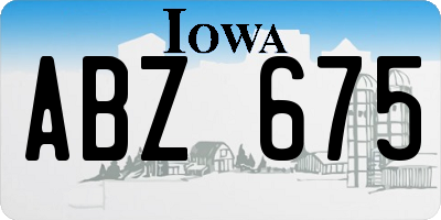 IA license plate ABZ675