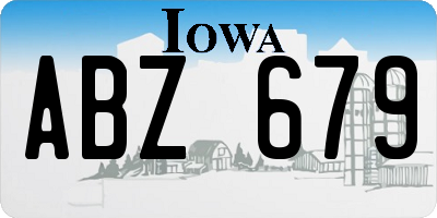 IA license plate ABZ679