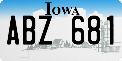 IA license plate ABZ681