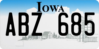 IA license plate ABZ685