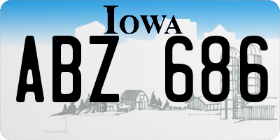 IA license plate ABZ686