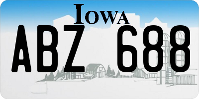 IA license plate ABZ688