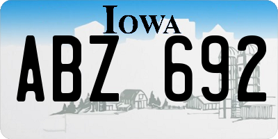 IA license plate ABZ692