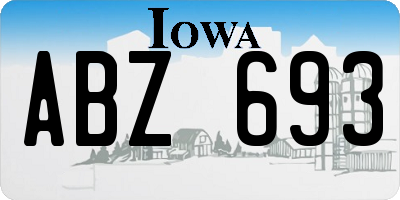 IA license plate ABZ693