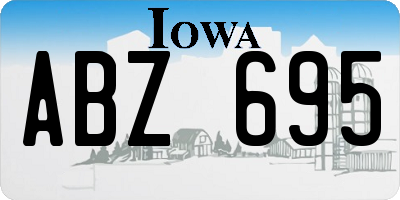 IA license plate ABZ695