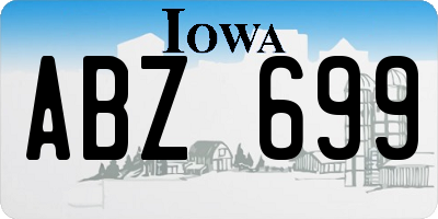 IA license plate ABZ699