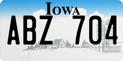 IA license plate ABZ704