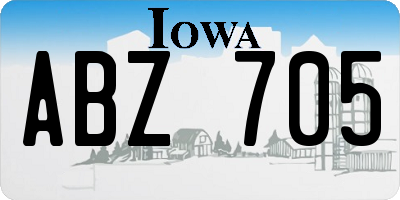 IA license plate ABZ705