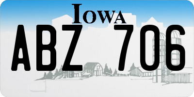 IA license plate ABZ706