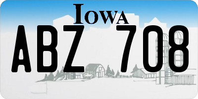 IA license plate ABZ708