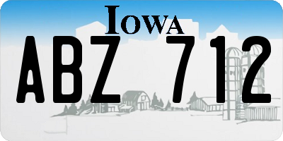 IA license plate ABZ712
